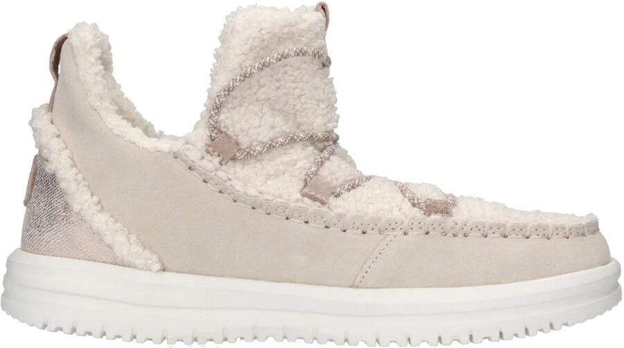 HeyDude Women's Camden Suede Cozy Winterschoenen beige wit