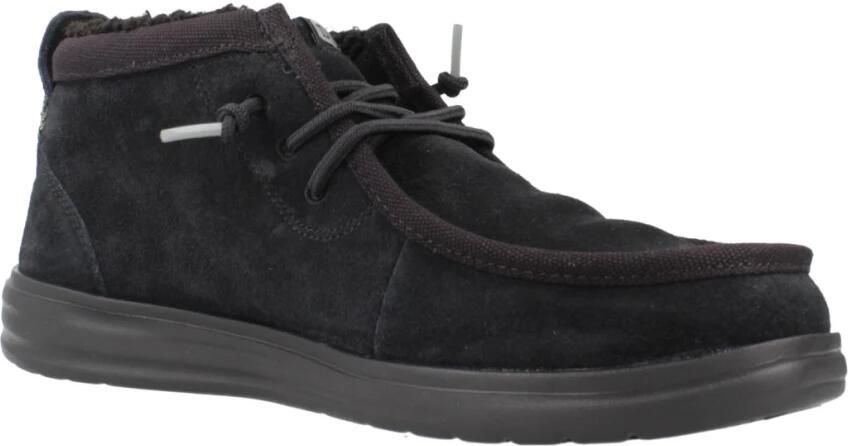 HEYDUDE Wally Mid Gripr Warmth Heren Schoenen Zwart Suède Foot Locker - Foto 11