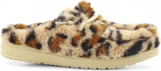 Hey Dude Wendy Slipper Leo Fur Dames Pantoffels Imitatievacht Bruin