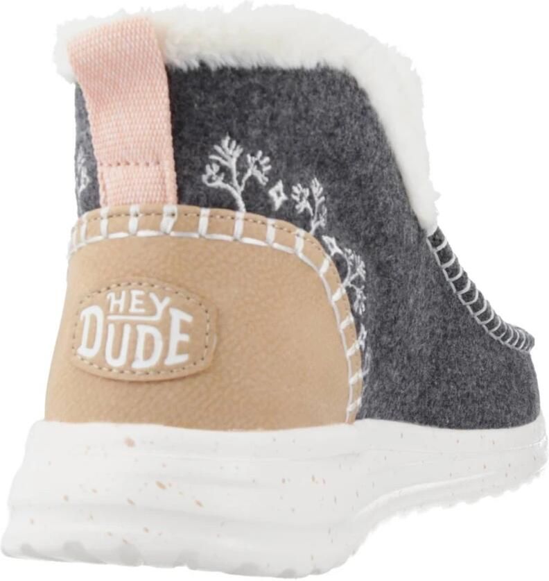 HEYDUDE Denny Wool Faux Shearling Dames Instappers Grey - Foto 2