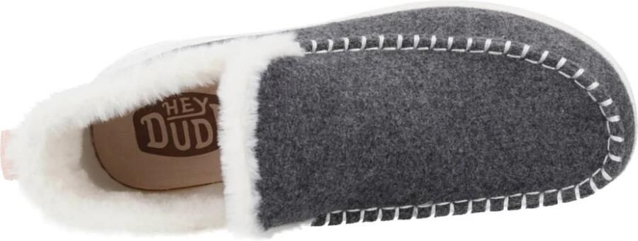 HEYDUDE Denny Wool Faux Shearling Dames Instappers Grey - Foto 7