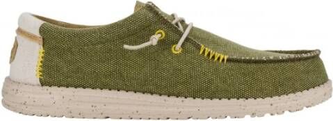 Hey Dude Groene platte schoenen Wally Coastline Jute Green Heren