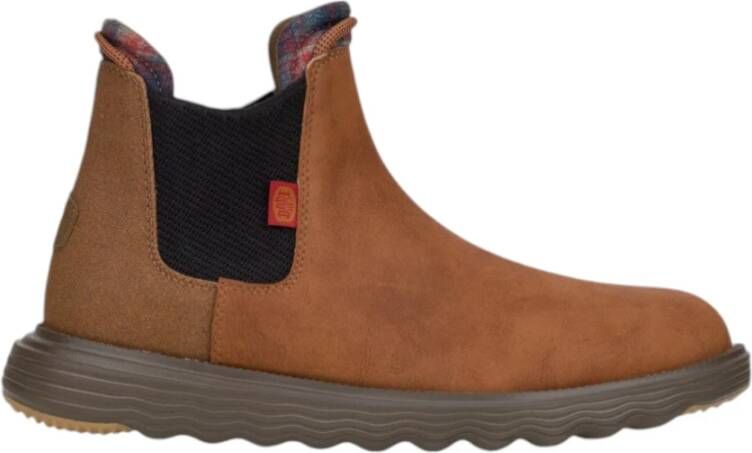 Hey Dude Leren enkellaarzen met elastische sluiting