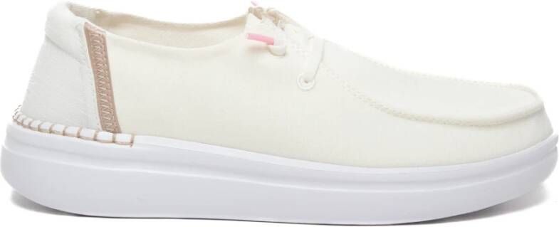 Hey Dude Witte Sneakers Wendy Rise Comfortabel Lichtgewicht White Dames