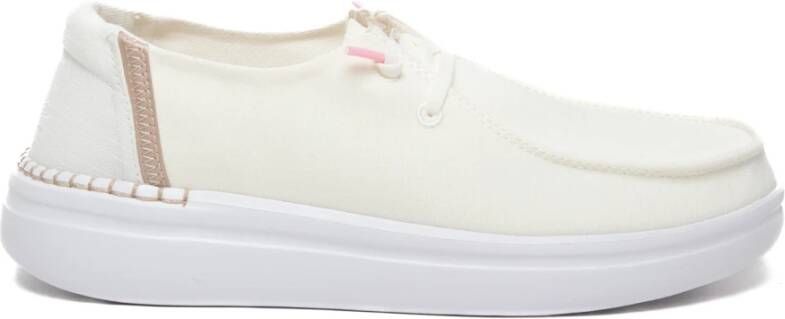 Hey Dude Lichtgewicht Ademende Witte Veterschoenen White Dames