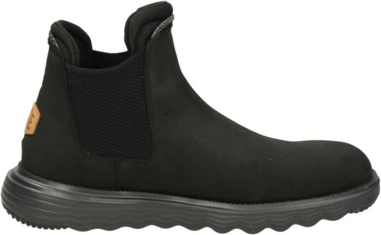 Hey Dude Zwarte Laarzen met Stoffen Voering en Rubberen Zool Black