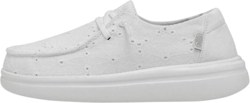 Hey Dude Witte Sneakers Wendy Rise Eyelet Boho White Dames