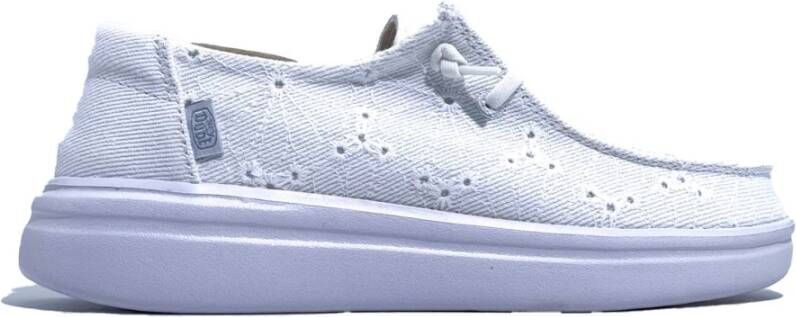 Hey Dude Witte Sneakers Wendy Rise Eyelet Boho White Dames