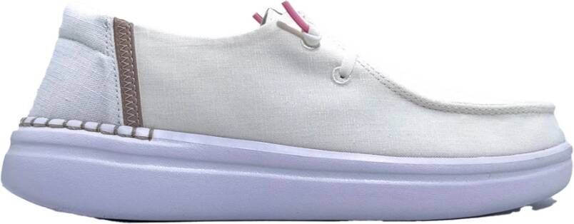 Hey Dude Lichtgewicht Ademende Witte Veterschoenen White Dames