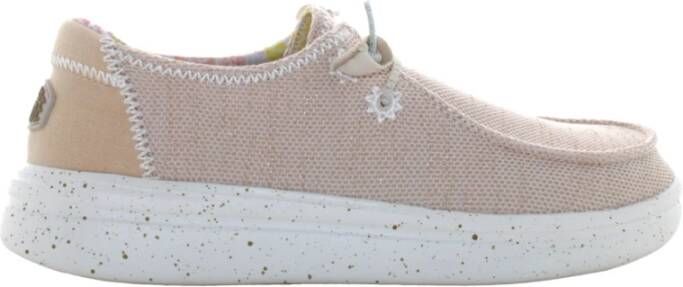 Hey Dude Platte Veterschoenen Wendy Rise Stretch Beige Dames