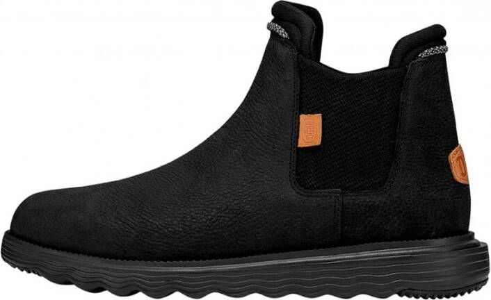 Hey Dude Zwarte Laarzen met Stoffen Voering en Rubberen Zool Black