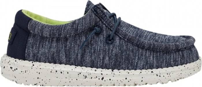 Hey Dude HEYDUDE Wally Youth Instappers Stretch Navy | Blauw | Textiel - Foto 2