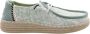 HEYDUDE Wendy Espadrille Retro Palm Dames Instappers Celadon Green White - Thumbnail 2