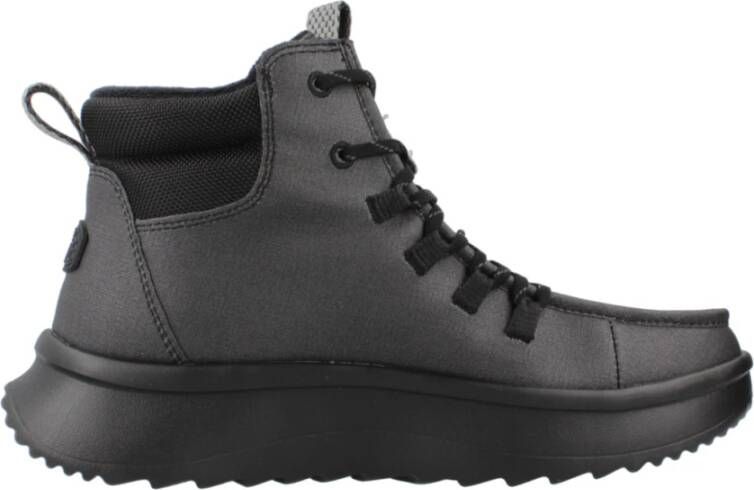 Hey Dude Stijlvolle Veterschoenen Coated Twill Gray Dames