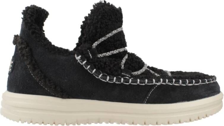 HeyDude Women's Camden Suede Cozy Winterschoenen zwart