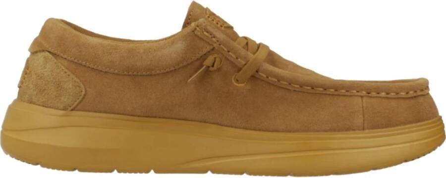Hey Dude Suède Veterschoenen Yellow Heren