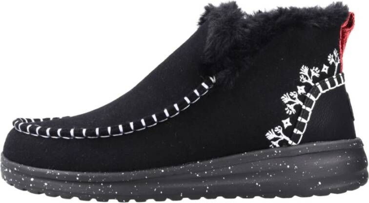 HEYDUDE Denny Faux Shearling Dames Schoenen Wit Maat: 37 Leer Foot Locker