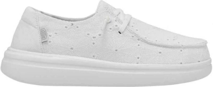 Hey Dude Witte Sneakers Wendy Rise Eyelet Boho White Dames
