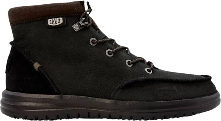 Hey Dude Zacht Zwart Nubuck Veterschoen Black Heren