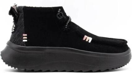 Hey Dude Zwarte Suede Peak Hi Laarzen Black Dames