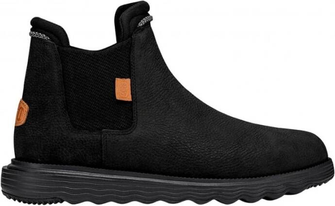 Hey Dude Zwarte Laarzen met Stoffen Voering en Rubberen Zool Black
