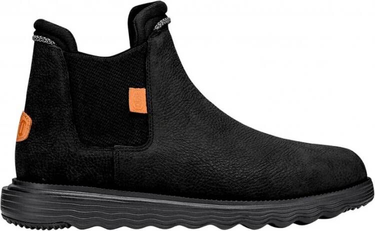 Hey Dude Zwarte Laarzen met Stoffen Voering en Rubberen Zool Black