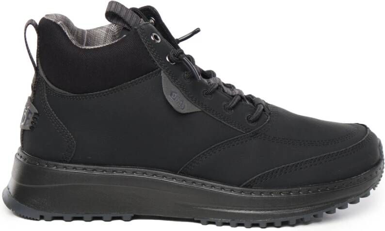 Hey Dude Zwarte nylon sneakers met noppenzool