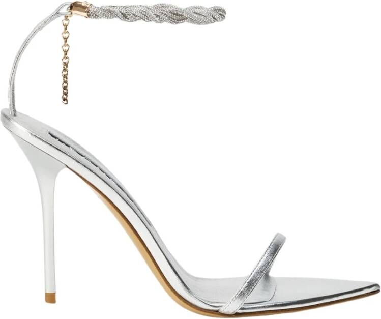 Hibourama Kristalband Satijnen Sandalen Gray Dames