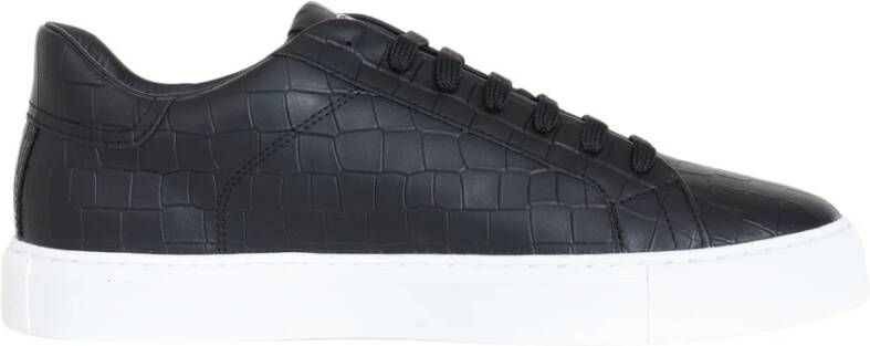 Hide&Jack Elegant Zwart Witte Zool Sneakers Black Heren