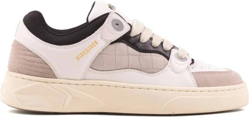Hide&Jack Grijs Wit Lage Top Sneakers