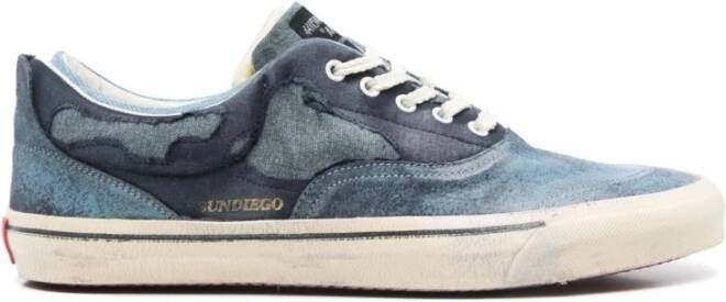 Hidnander Blauwe Sneakers met Logo Patch
