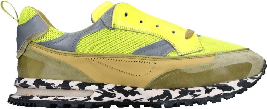 Hidnander Leren en Stoffen Sneakers