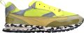 Hidnander Leren en Stoffen Sneakers - Geel