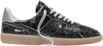 Hidnander Retro Leren Sneakers Zwart Dames