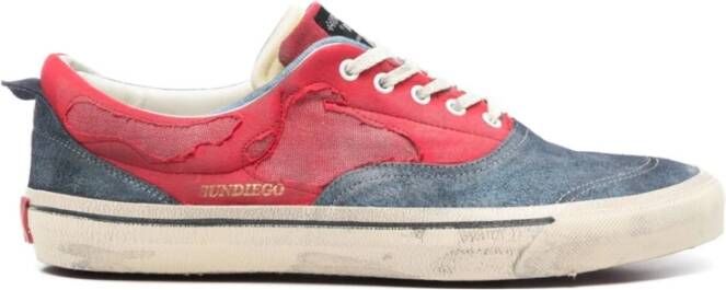 Hidnander Rode Sneakers met Blauwe Details