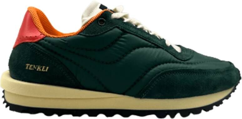 Hidnander Sneakers met contrastpanelen Groen Heren