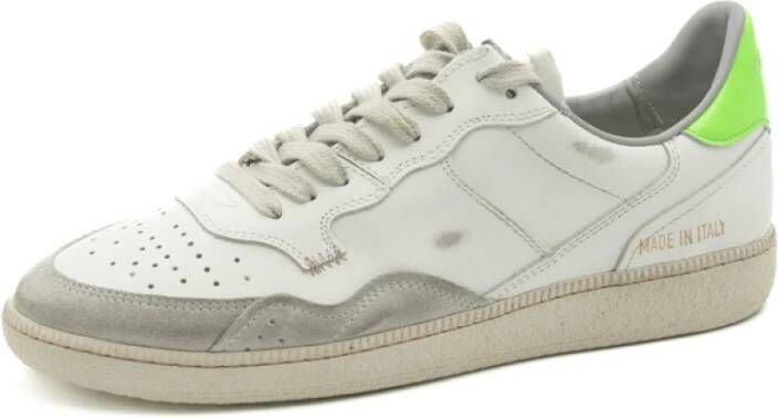 Hidnander Witte Fluogroene Sneakers voor Dames White Dames