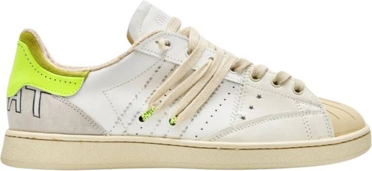 Hidnander Witte leren sneakers met schelpneus