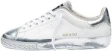 Hidnander Witte Zilveren Leren Sneakers White Heren