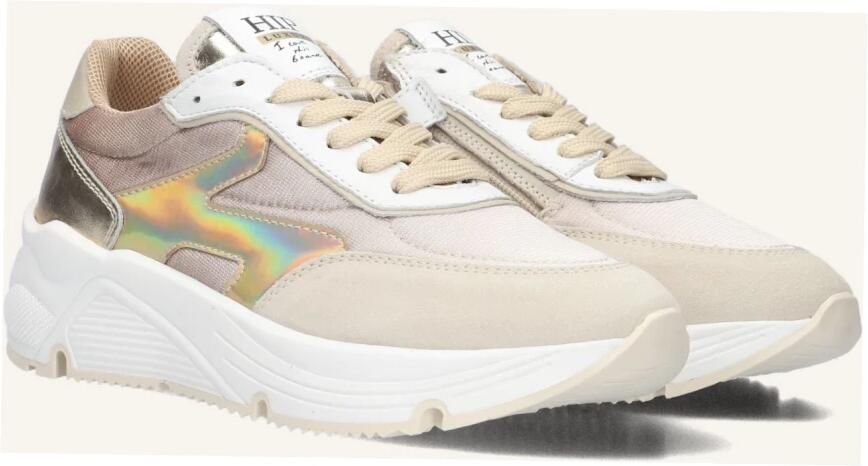 Hip H1835 Sneakers Meisjes Leren Sneaker Beige - Foto 5