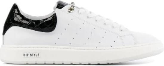 HIP Shoe Style HIP Vrouwen Leren Crocoprint Lage sneakers Damesschoenen D1938 Wit zwart