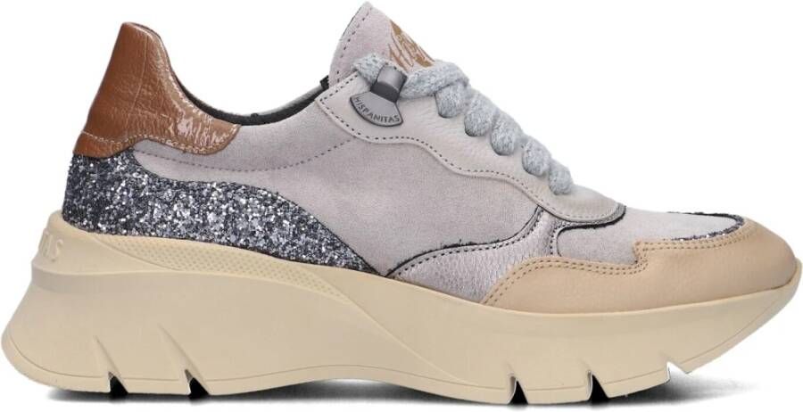 Hispanitas Beige Suède Lage Sneakers Beige Dames