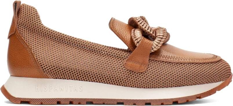 Hispanitas Bruine leren casual mocassin schoenen