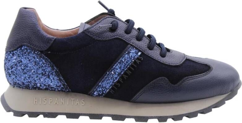 Hispanitas Blauwe Suède Sneakers voor Dames Blue Dames