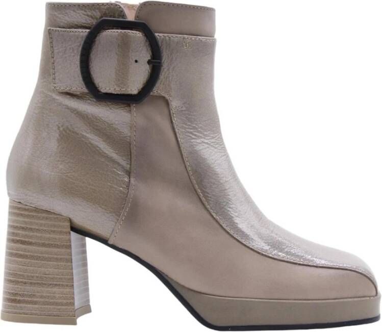 Hispanitas Leren enkellaarsjes met vierkante teen - Foto 3