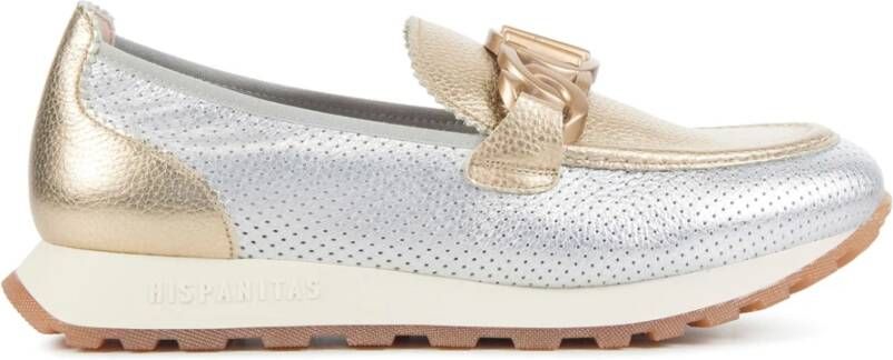 HISPANITAS Instappers Dames Hv243432 Maat: 39 Materiaal: Leer Kleur: Zilver