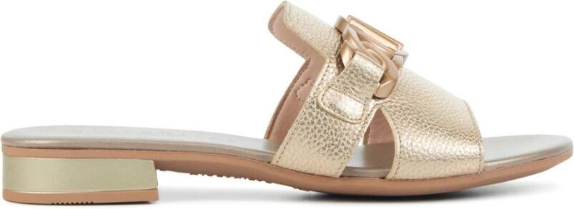 HISPANITAS Slippers Dames Hv243268 Maat: 36 Materiaal: Leer Kleur: Goud