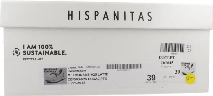 HISPANITAS Lage Sneakers Dames Hv253948 Maat: 40 Materiaal: Leer Kleur: Groen - Foto 3