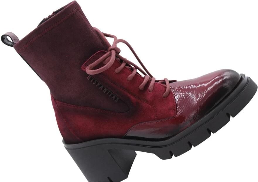 Hispanitas Zurich Rock bordeauxrode leren enkellaarsjes - Foto 2