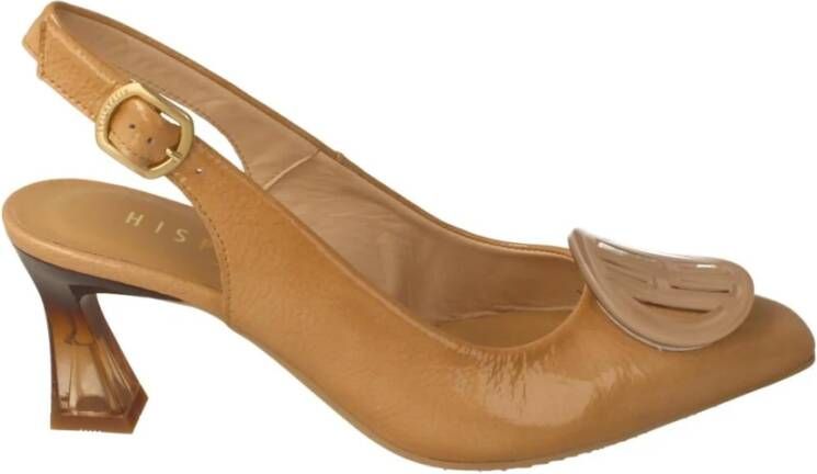 Hispanitas Hoge hak sandalen van geëmailleerd kameelhuid Bruin Dames